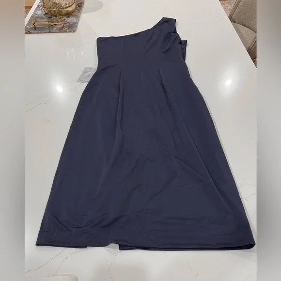 Eliza J Gray Ruched One Shoulder Cocktail Dress | Size 6 | Steel - Picture 11 of 11